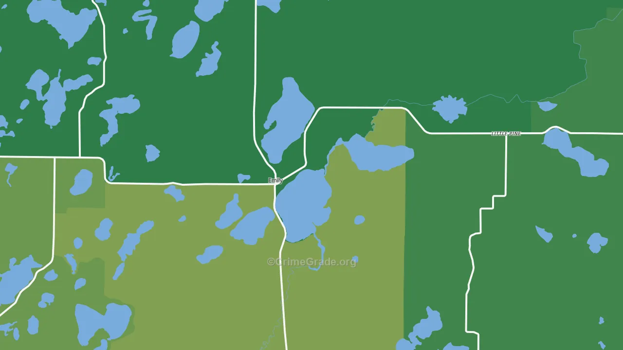 Emily, MN Map of Vehicle Theft Rates