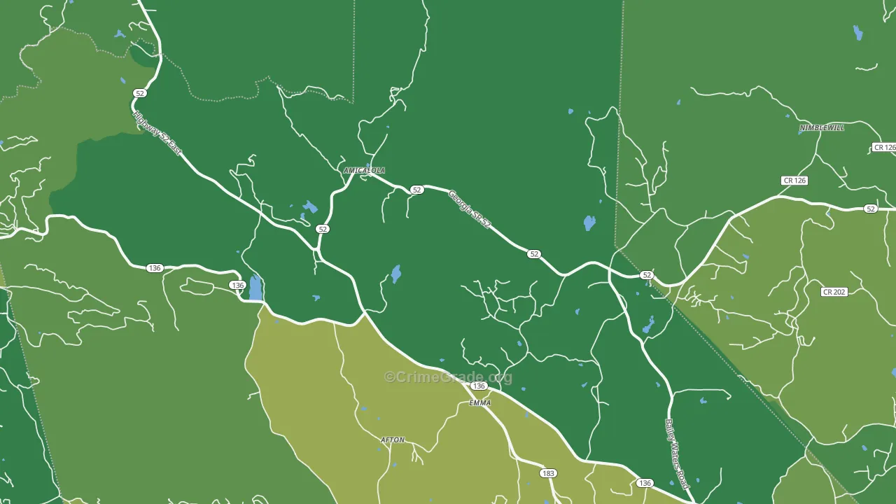 Emma, GA Map of Vehicle Theft Rates