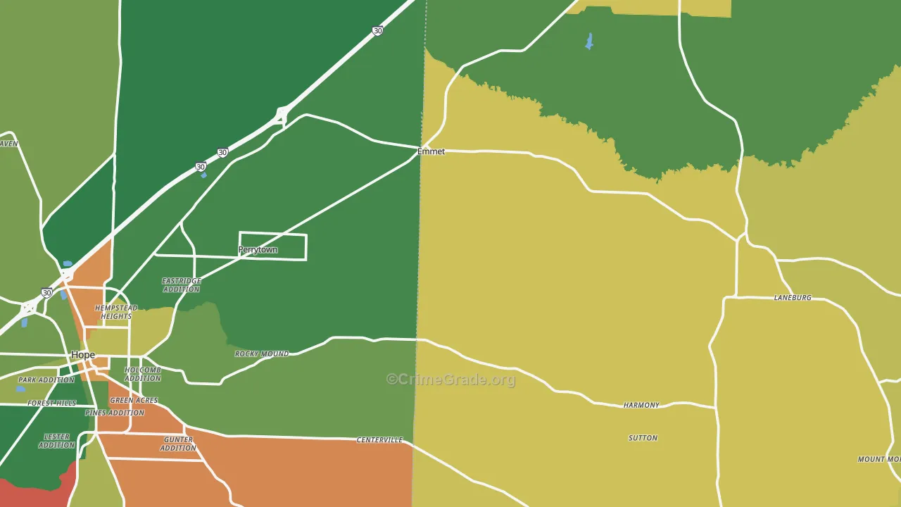 Emmet, AR Map of Vehicle Theft Rates