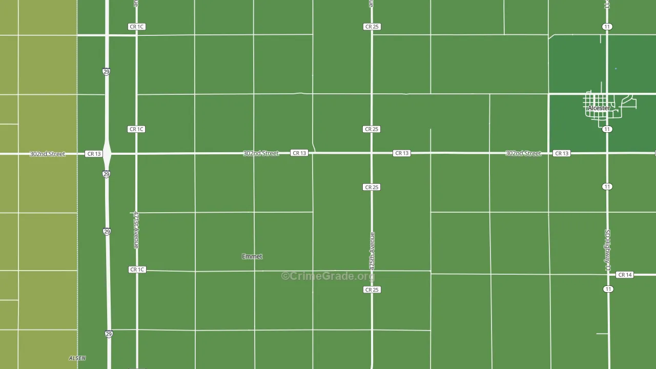 Emmet, SD Map of Vehicle Theft Rates