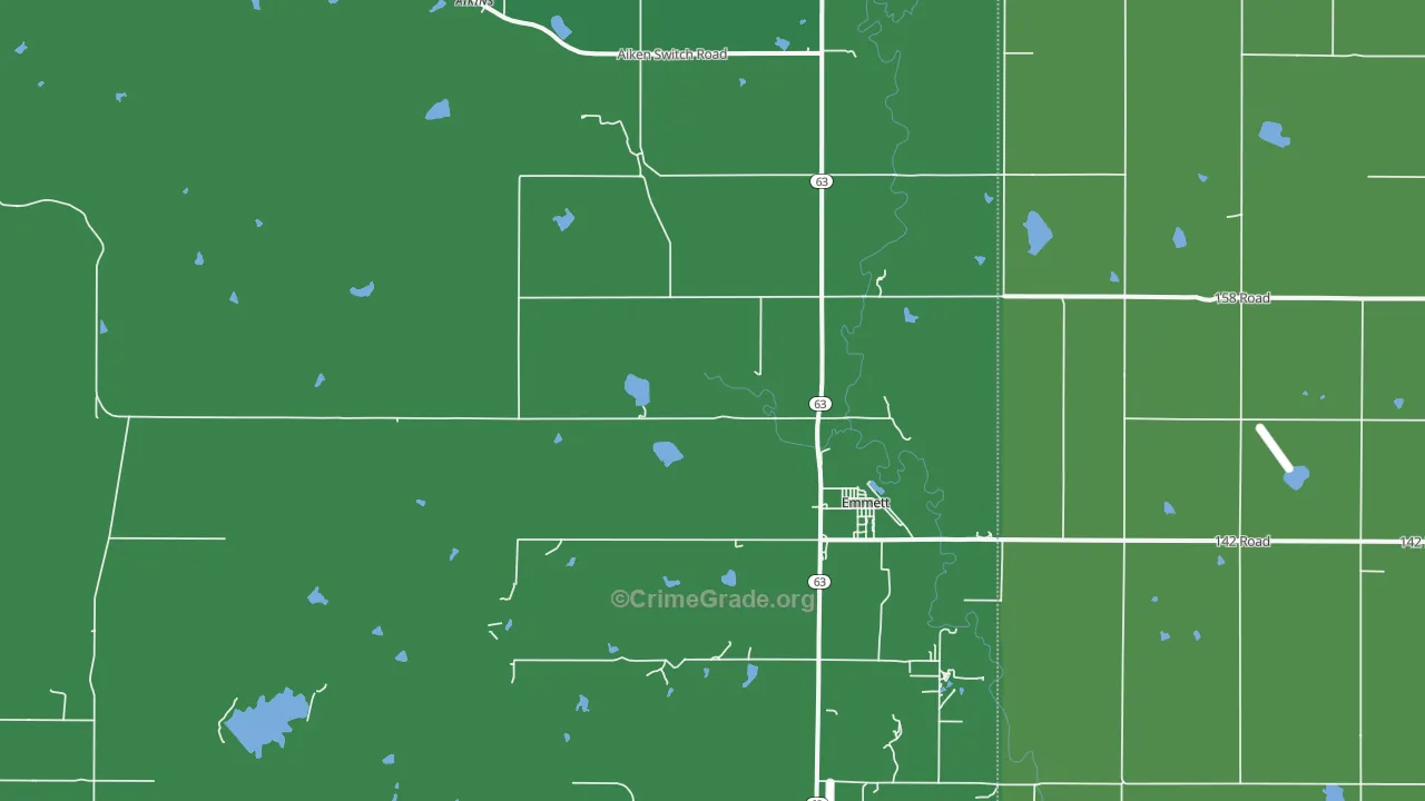 Emmett, KS Map of Vehicle Theft Rates