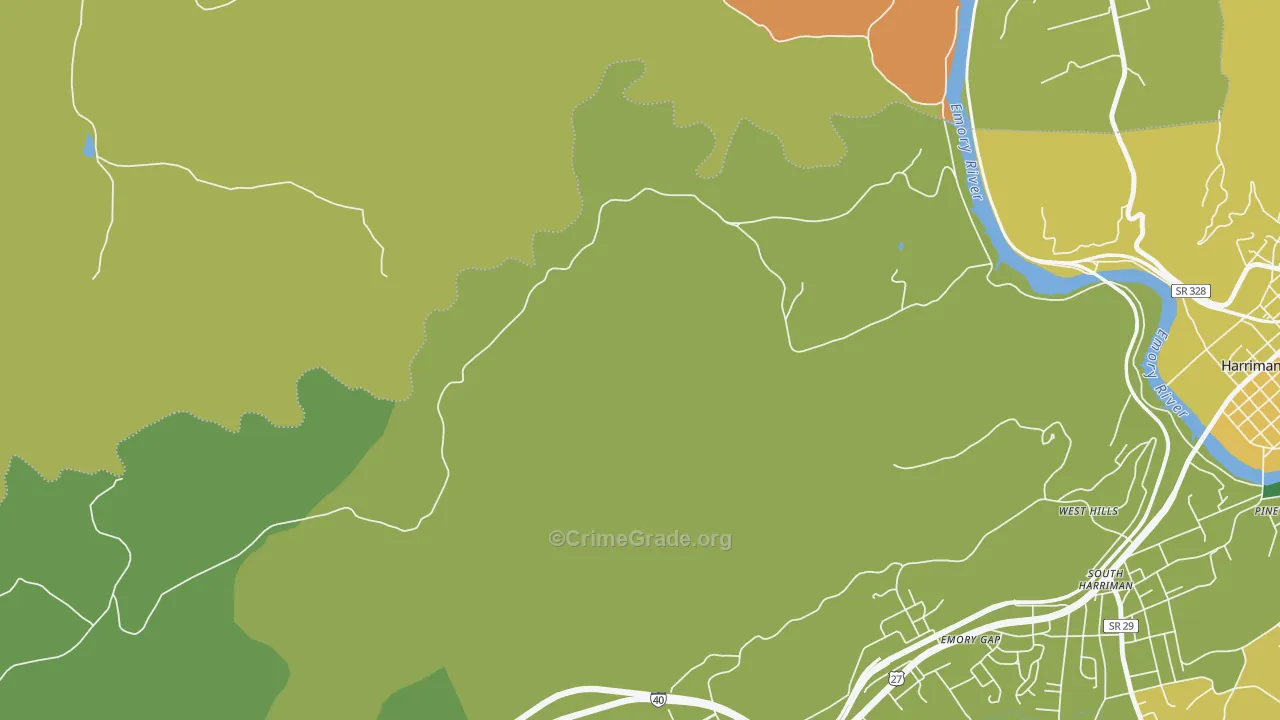 Emory Gap, TN Map of Vehicle Theft Rates