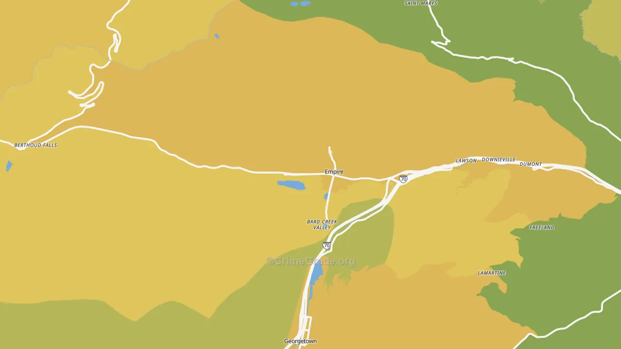 Empire, CO Map of Vehicle Theft Rates