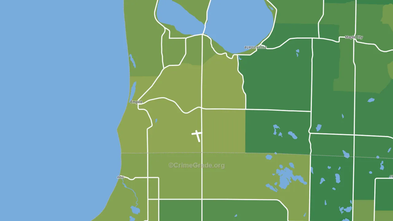 Empire, MI Map of Vehicle Theft Rates