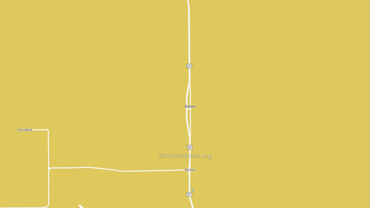 Encino, TX Map of Vehicle Theft Rates
