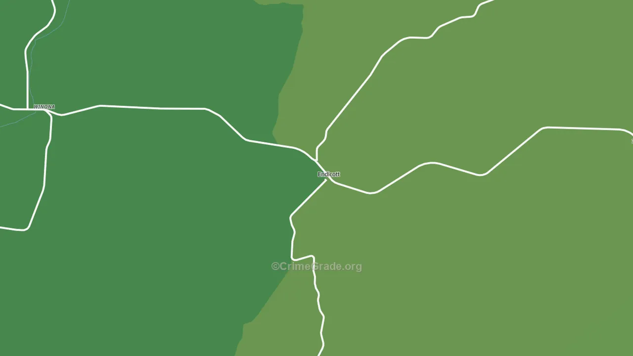 Endicott, WA Map of Vehicle Theft Rates
