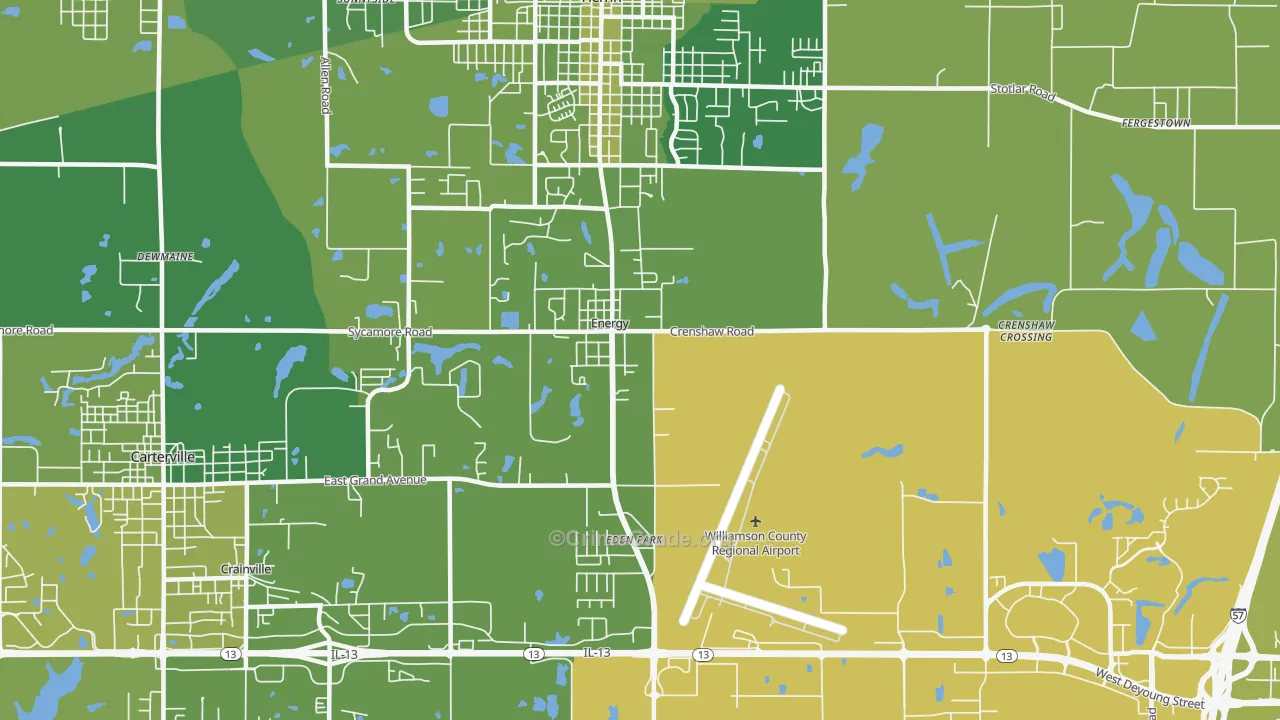 Energy, IL Map of Vehicle Theft Rates