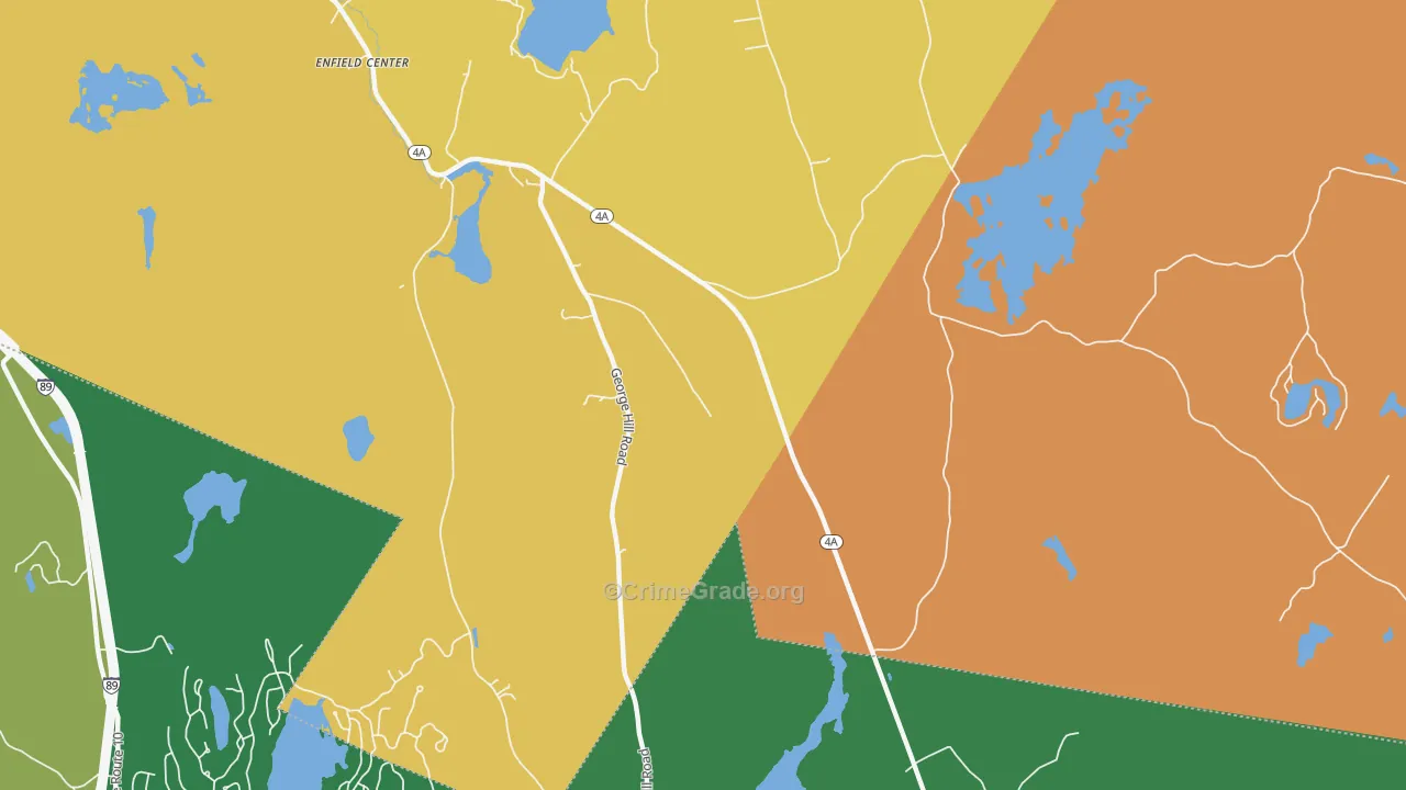 Enfield Center, NH Map of Vehicle Theft Rates