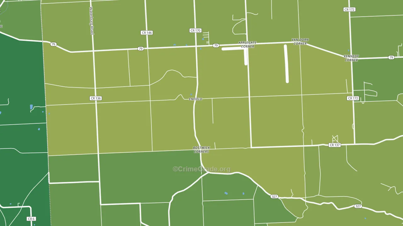 Enfield, NY Map of Vehicle Theft Rates