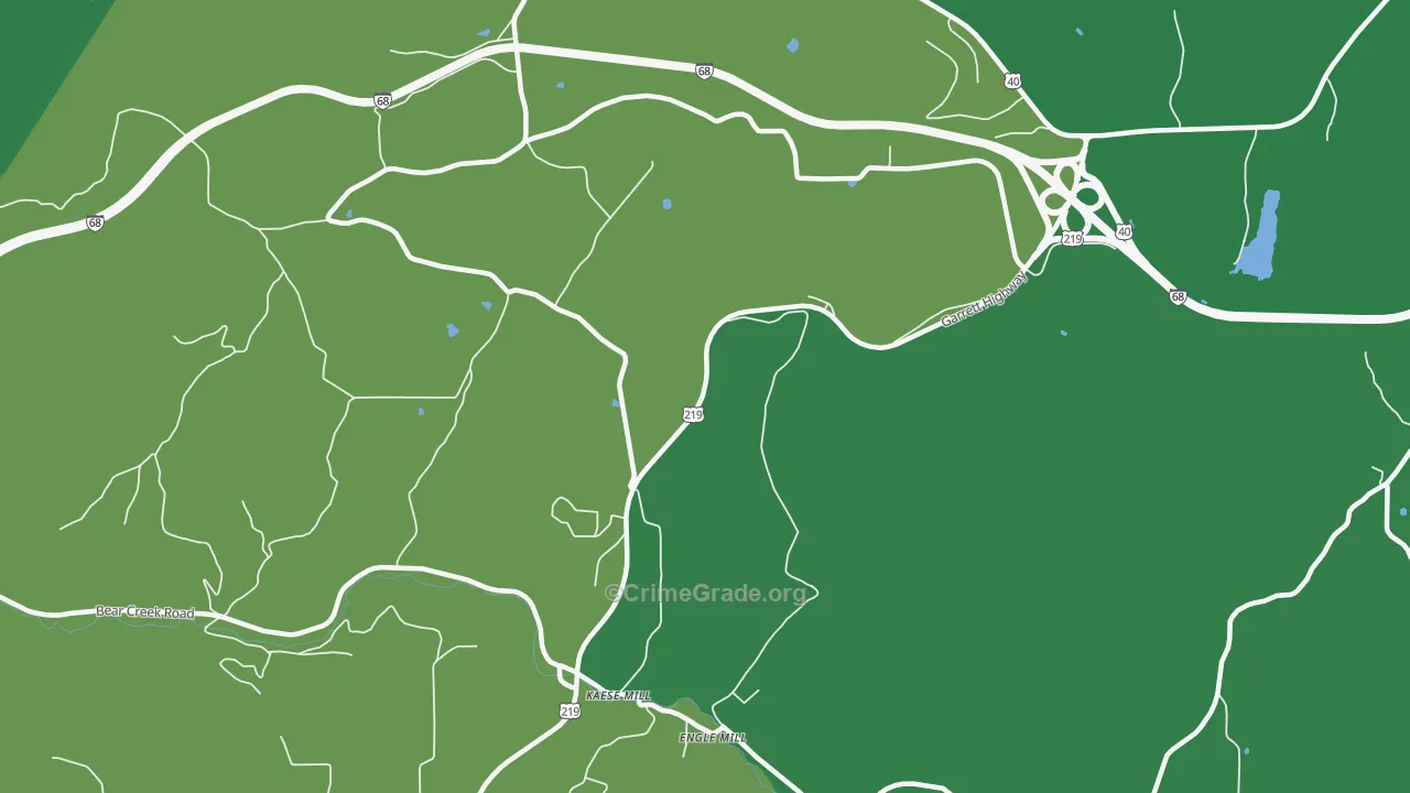 Engle Mill, MD Map of Vehicle Theft Rates