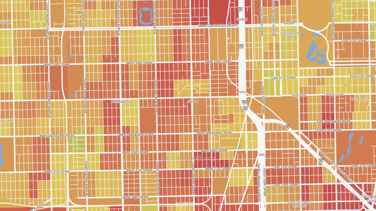 Englewood, Chicago, IL Map of Vehicle Theft Rates