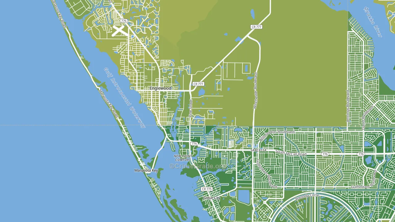 Englewood, FL Map of Vehicle Theft Rates