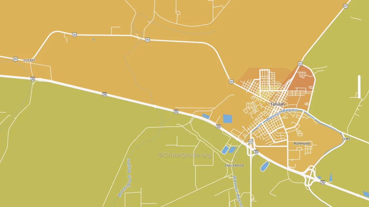 Englewood, LA Map of Vehicle Theft Rates