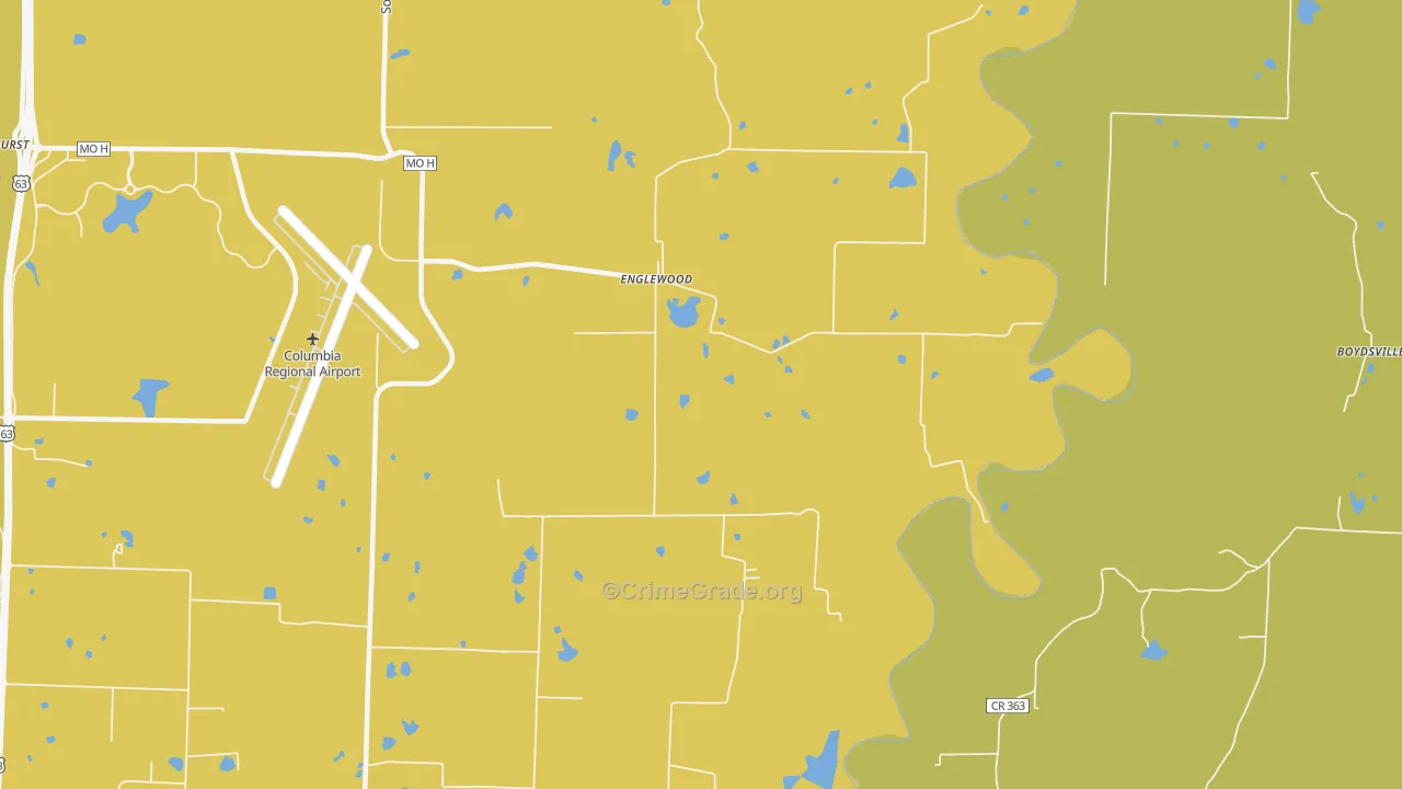 Englewood, MO Map of Vehicle Theft Rates