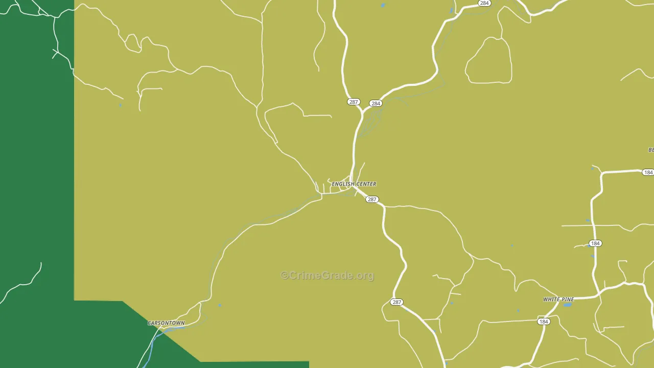 English Center, PA Map of Vehicle Theft Rates