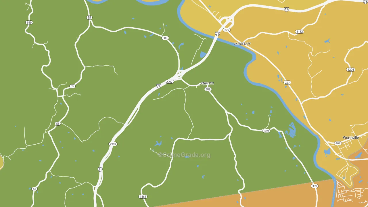 English, KY Map of Vehicle Theft Rates
