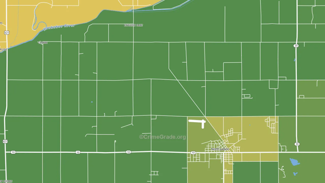 English Lake, IN Map of Vehicle Theft Rates