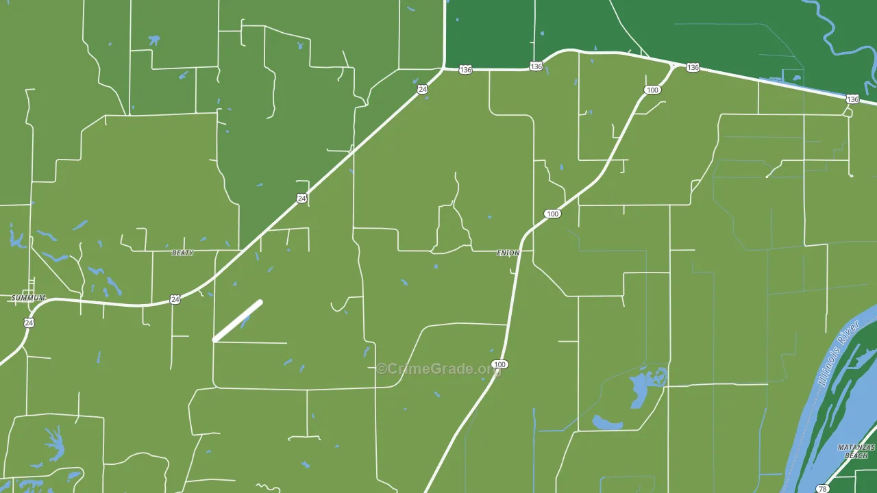 Enion, IL Map of Vehicle Theft Rates