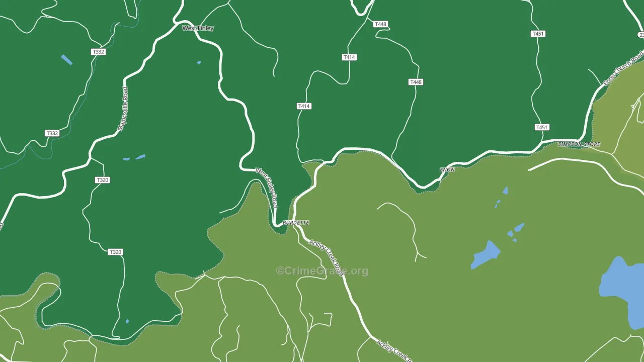 Enon, PA Map of Vehicle Theft Rates
