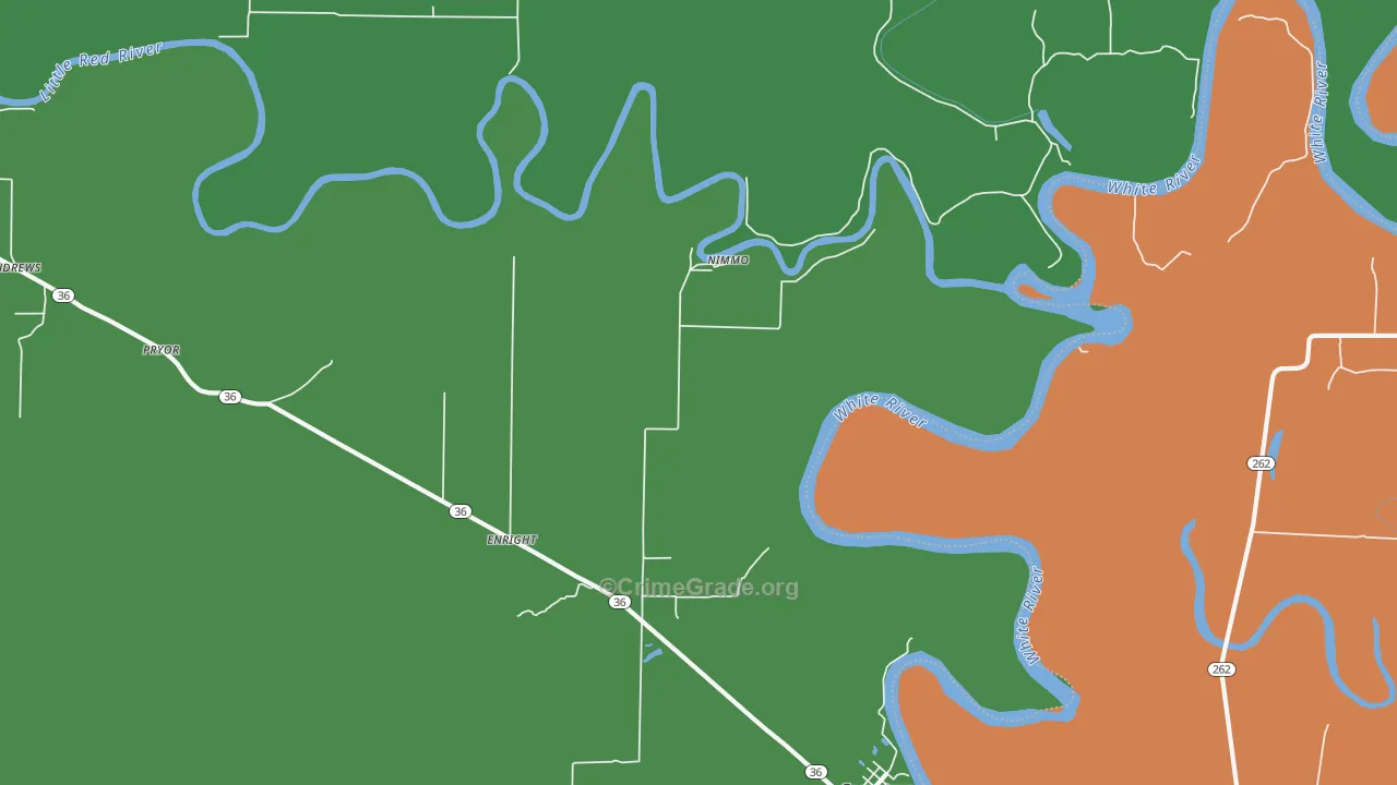 Enright, AR Map of Vehicle Theft Rates