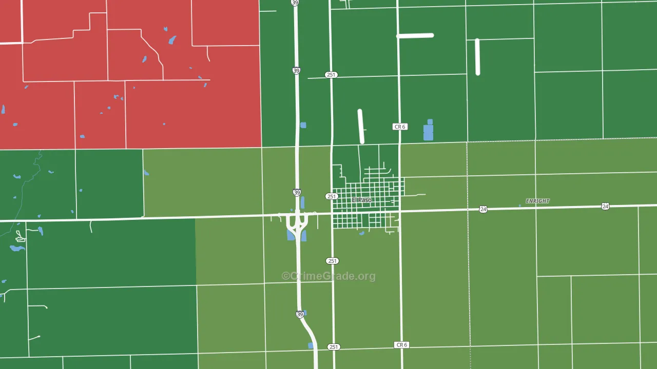 Enright, IL Map of Vehicle Theft Rates