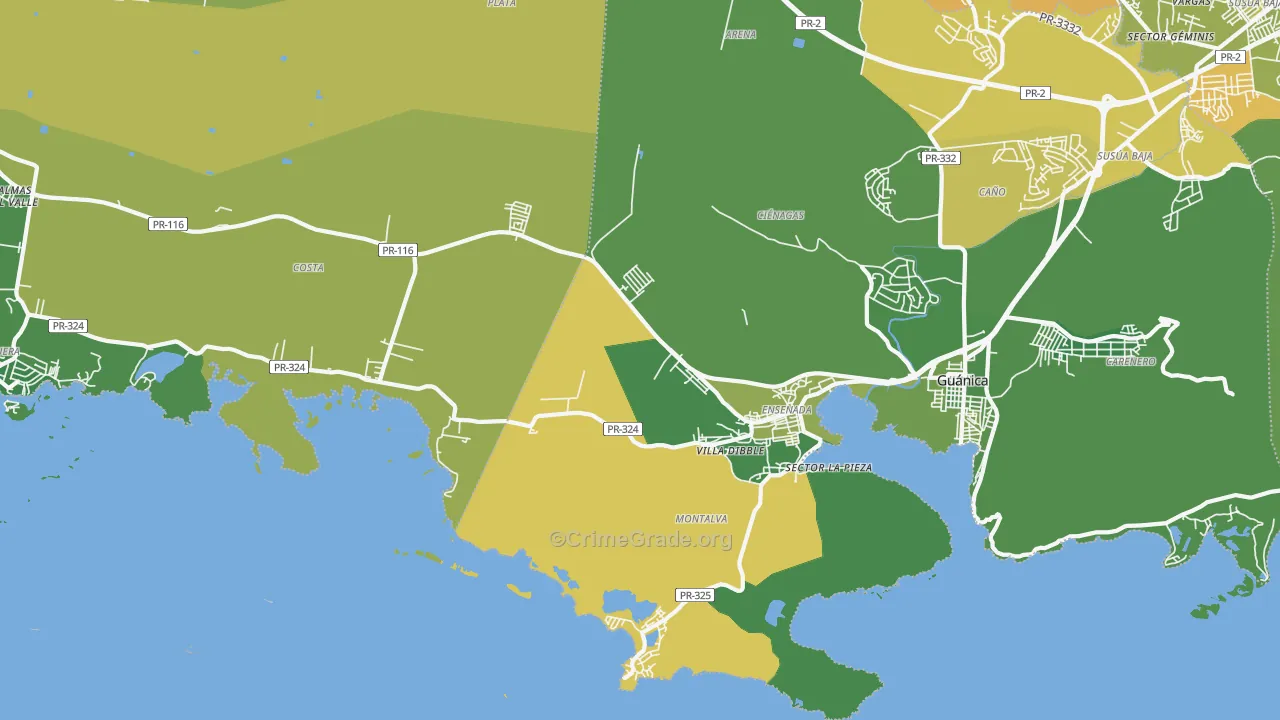 Ensenada, PR Map of Vehicle Theft Rates