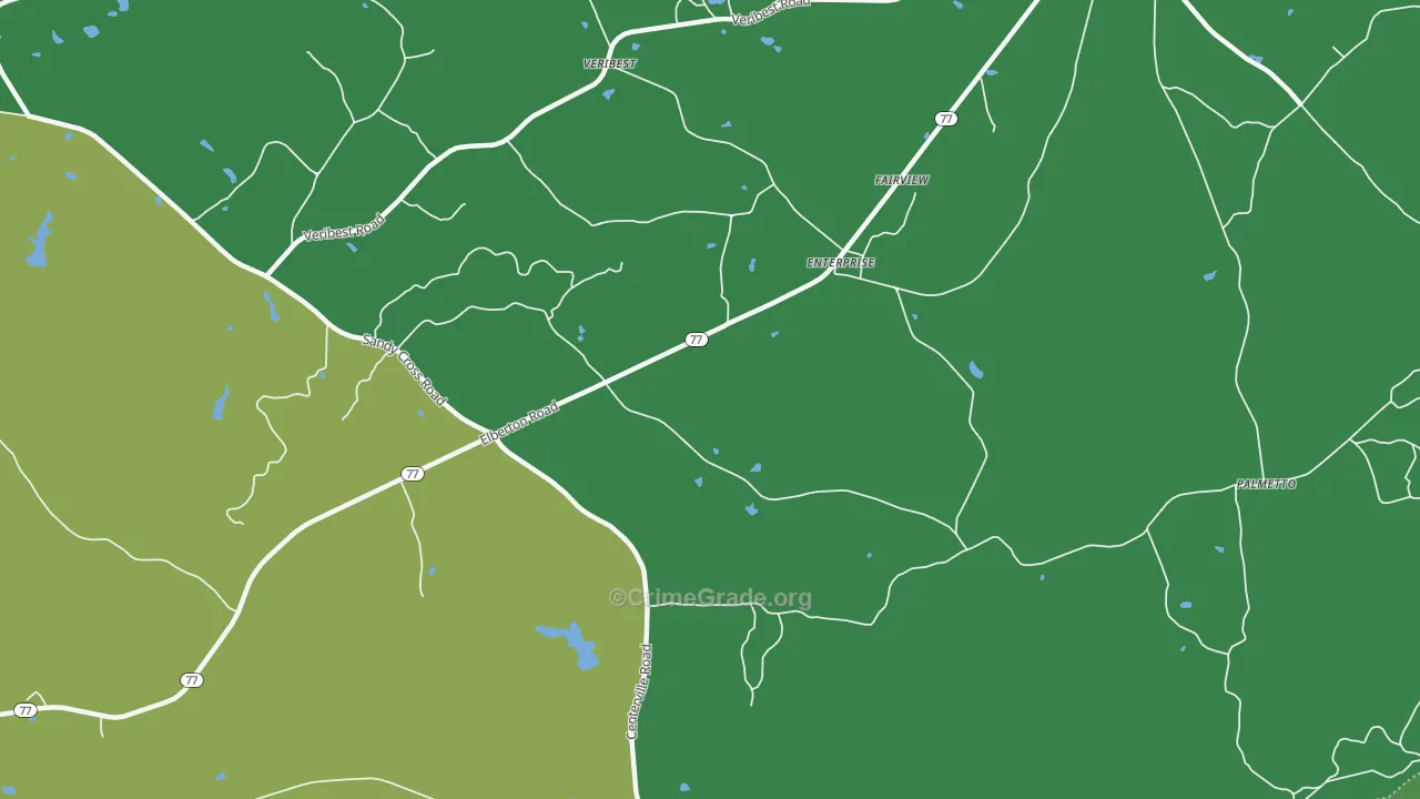 Enterprise, GA Map of Vehicle Theft Rates