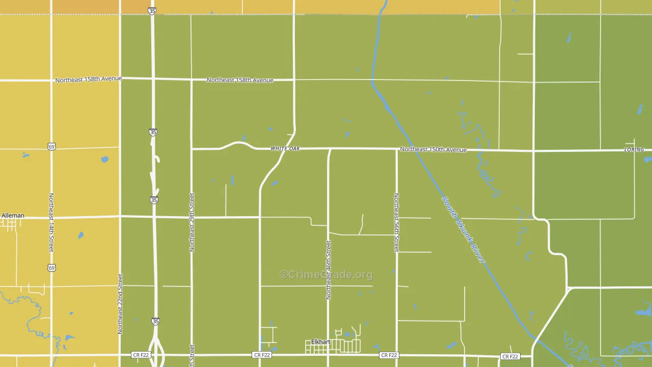 Enterprise, IA Map of Vehicle Theft Rates