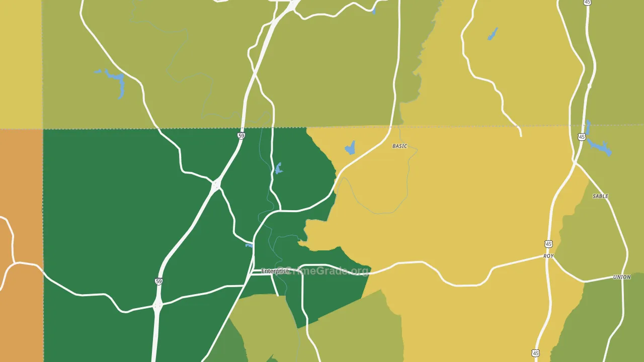 Enterprise, MS Map of Vehicle Theft Rates