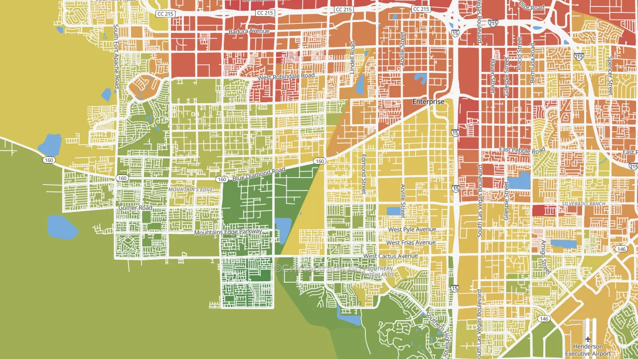 Enterprise, NV Map of Vehicle Theft Rates