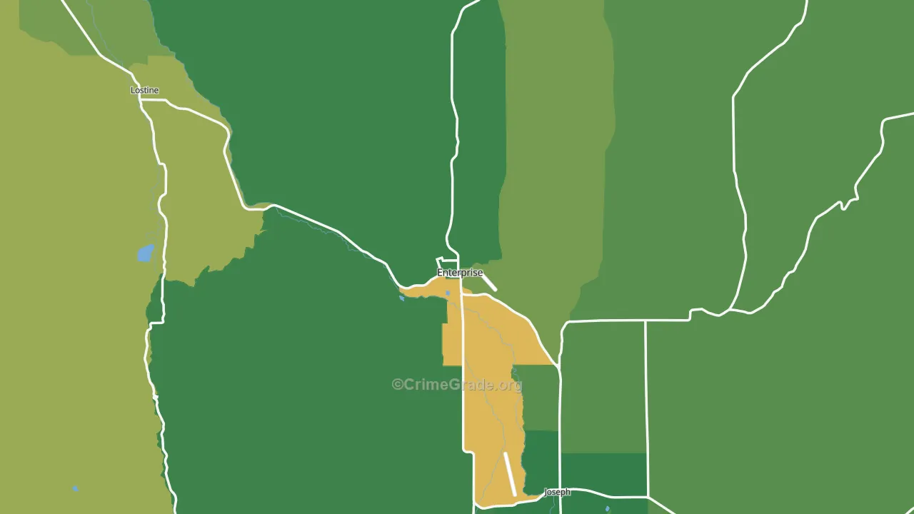 Enterprise, OR Map of Vehicle Theft Rates