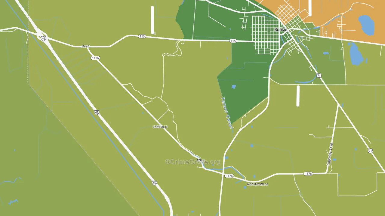 Eola, LA Map of Vehicle Theft Rates