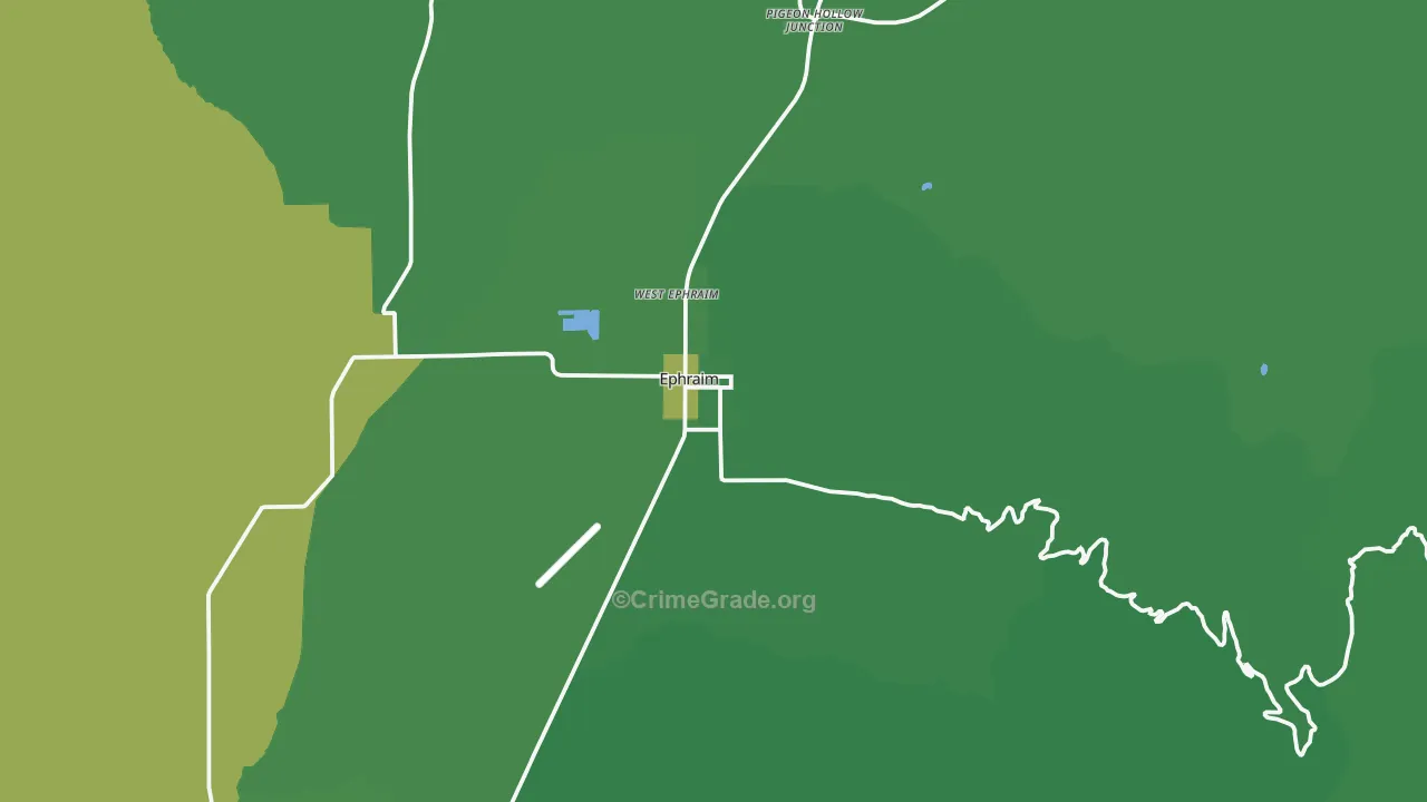 Ephraim, UT Map of Vehicle Theft Rates