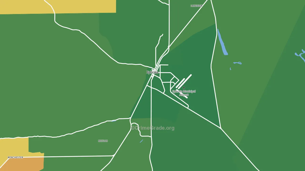 Ephrata, WA Map of Vehicle Theft Rates
