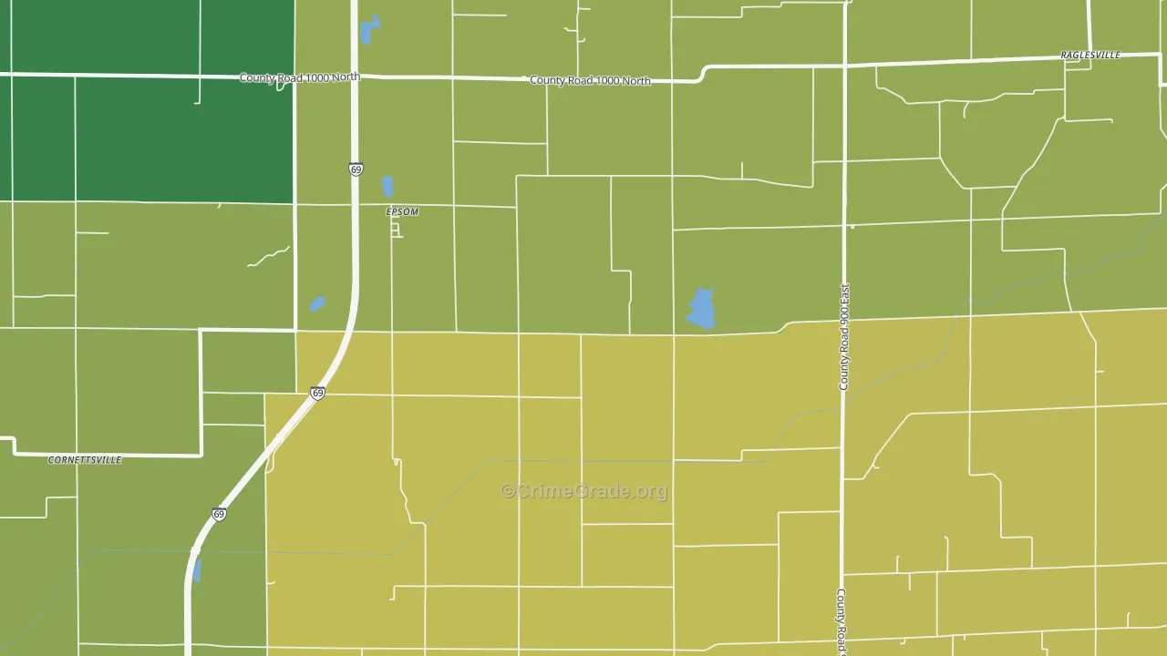 Epsom, IN Map of Vehicle Theft Rates