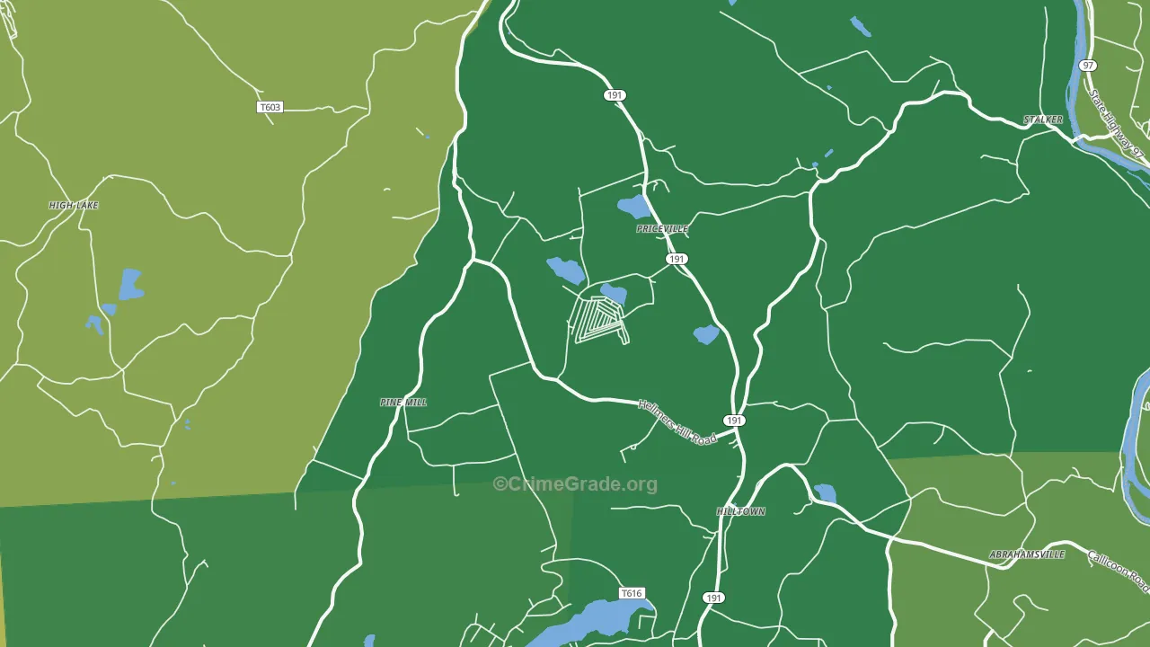 Equinunk, PA Map of Vehicle Theft Rates