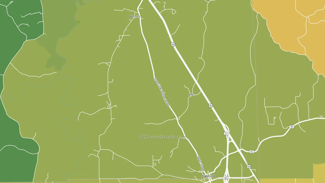Eret, MS Map of Vehicle Theft Rates