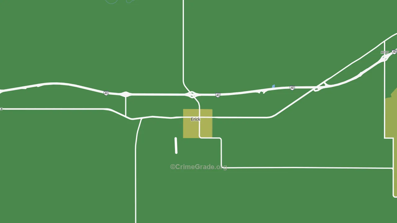 Erick, OK Map of Vehicle Theft Rates
