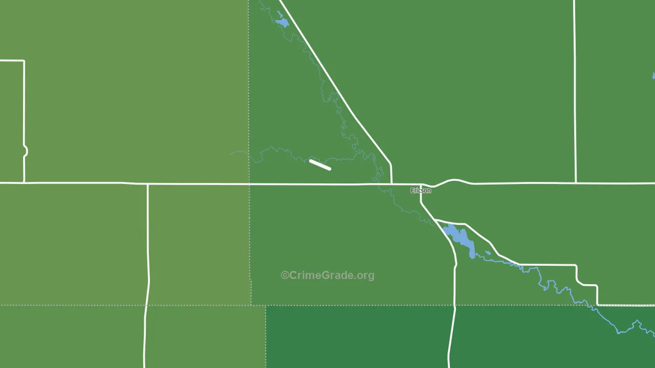 Ericson, NE Map of Vehicle Theft Rates