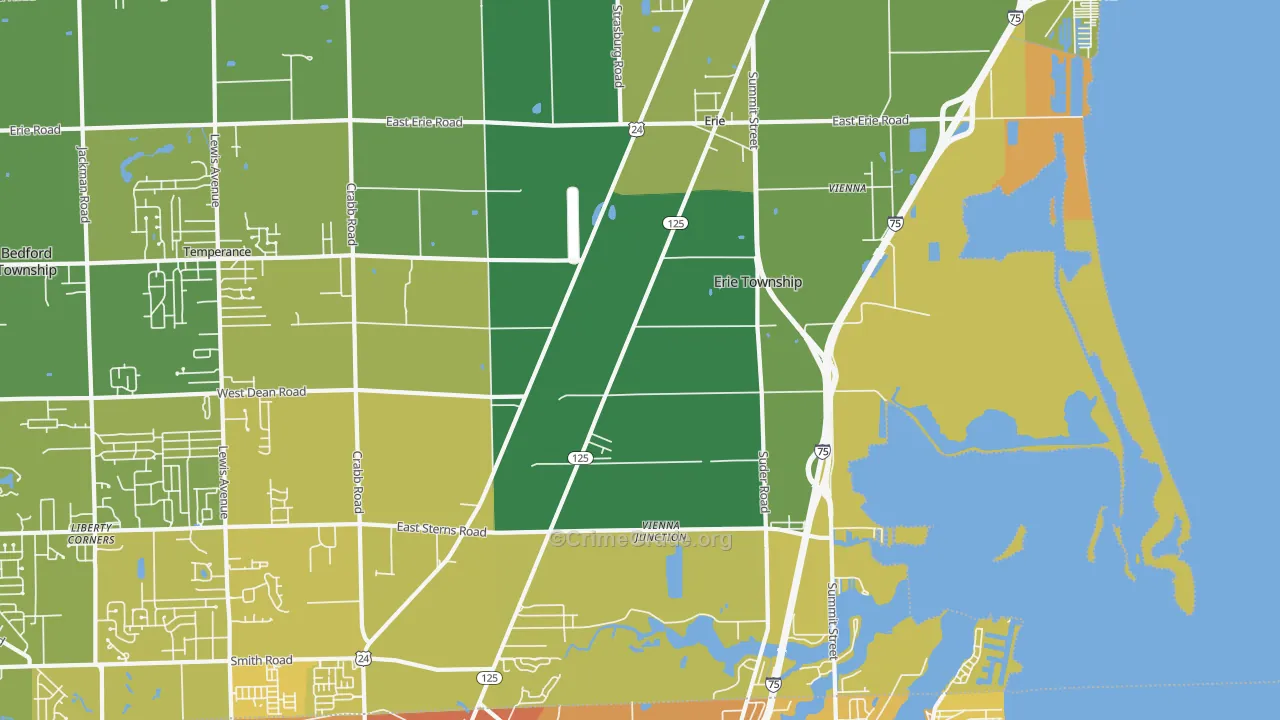 Erie, MI Map of Vehicle Theft Rates
