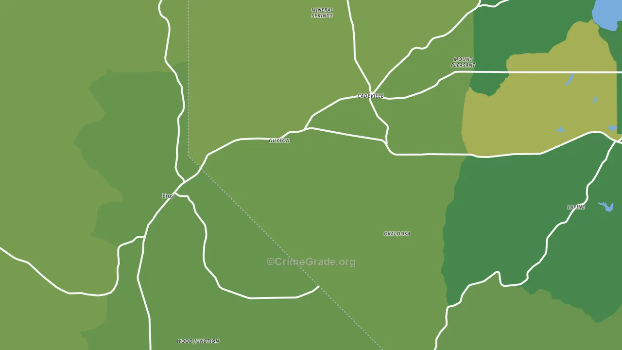 Eros, LA Map of Vehicle Theft Rates
