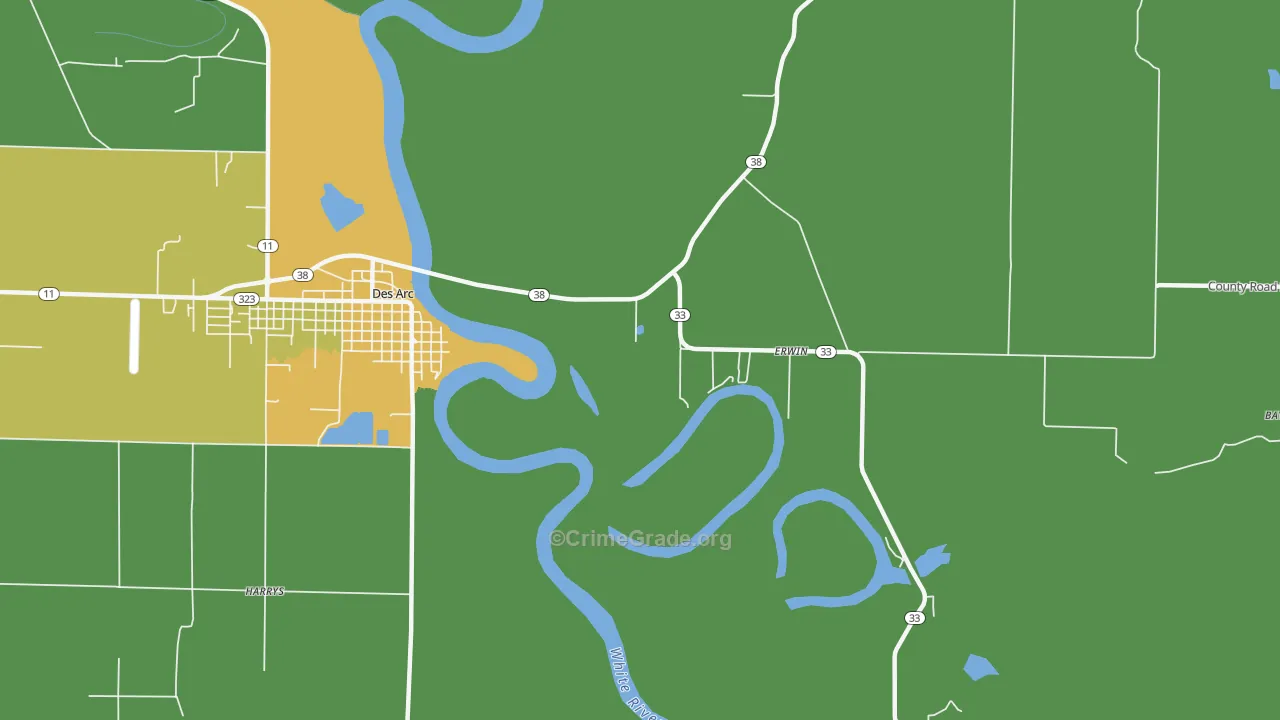 Erwin, AR Map of Vehicle Theft Rates