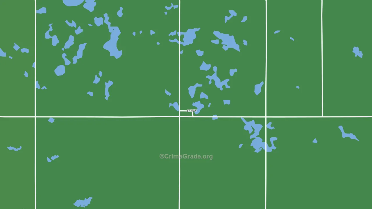 Erwin, SD Map of Vehicle Theft Rates