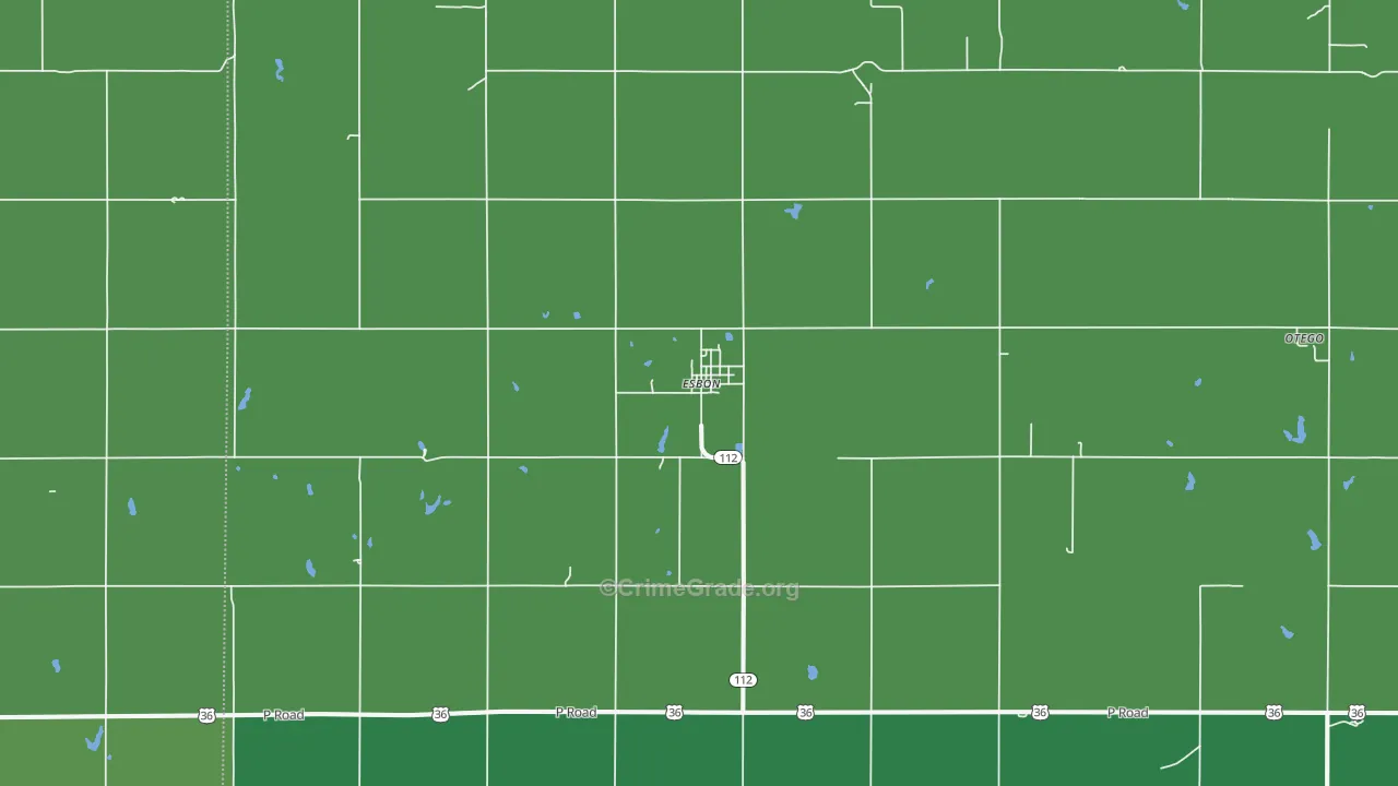 Esbon, KS Map of Vehicle Theft Rates