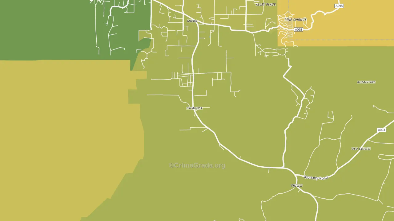 Escabosa, NM Map of Vehicle Theft Rates