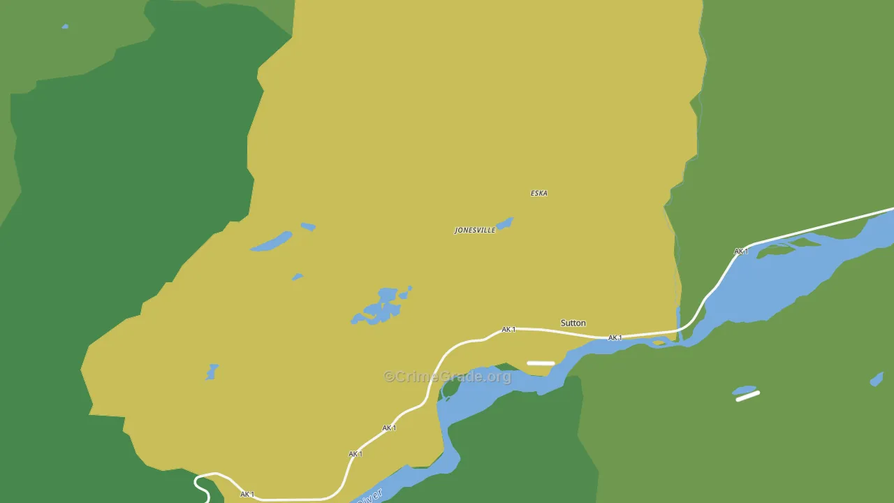 Eska, AK Map of Vehicle Theft Rates