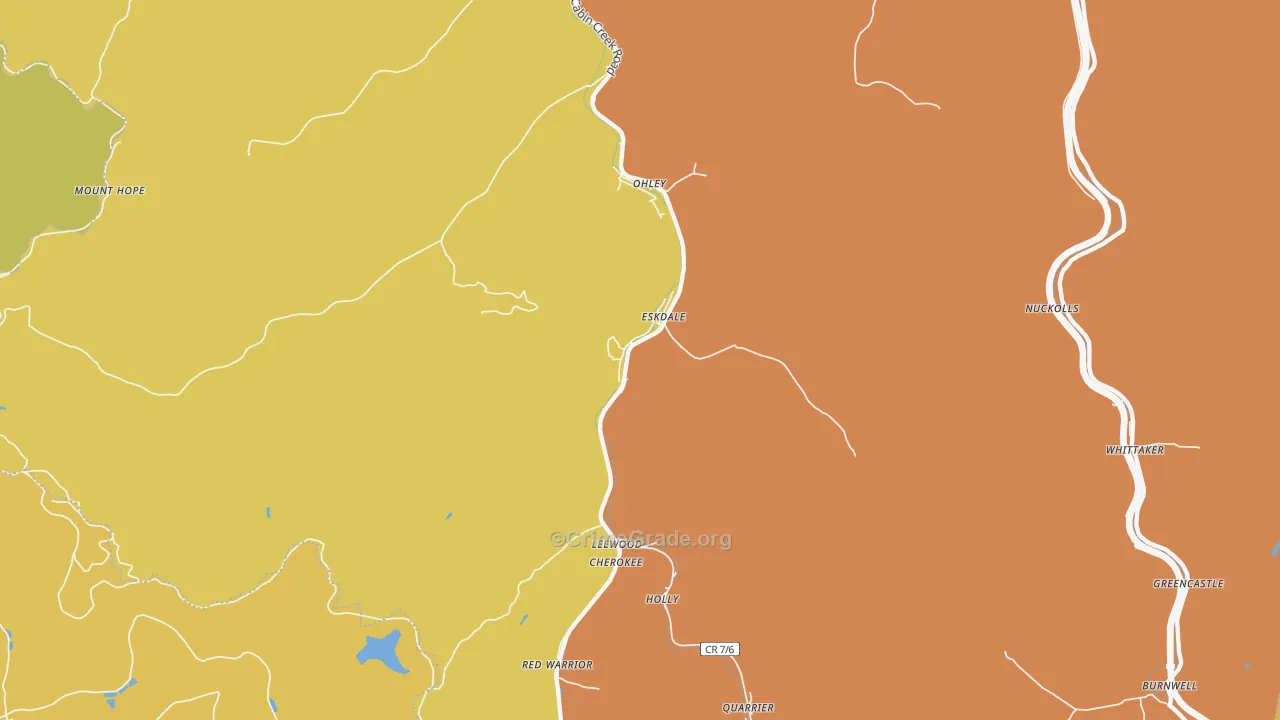 Eskdale, WV Map of Vehicle Theft Rates