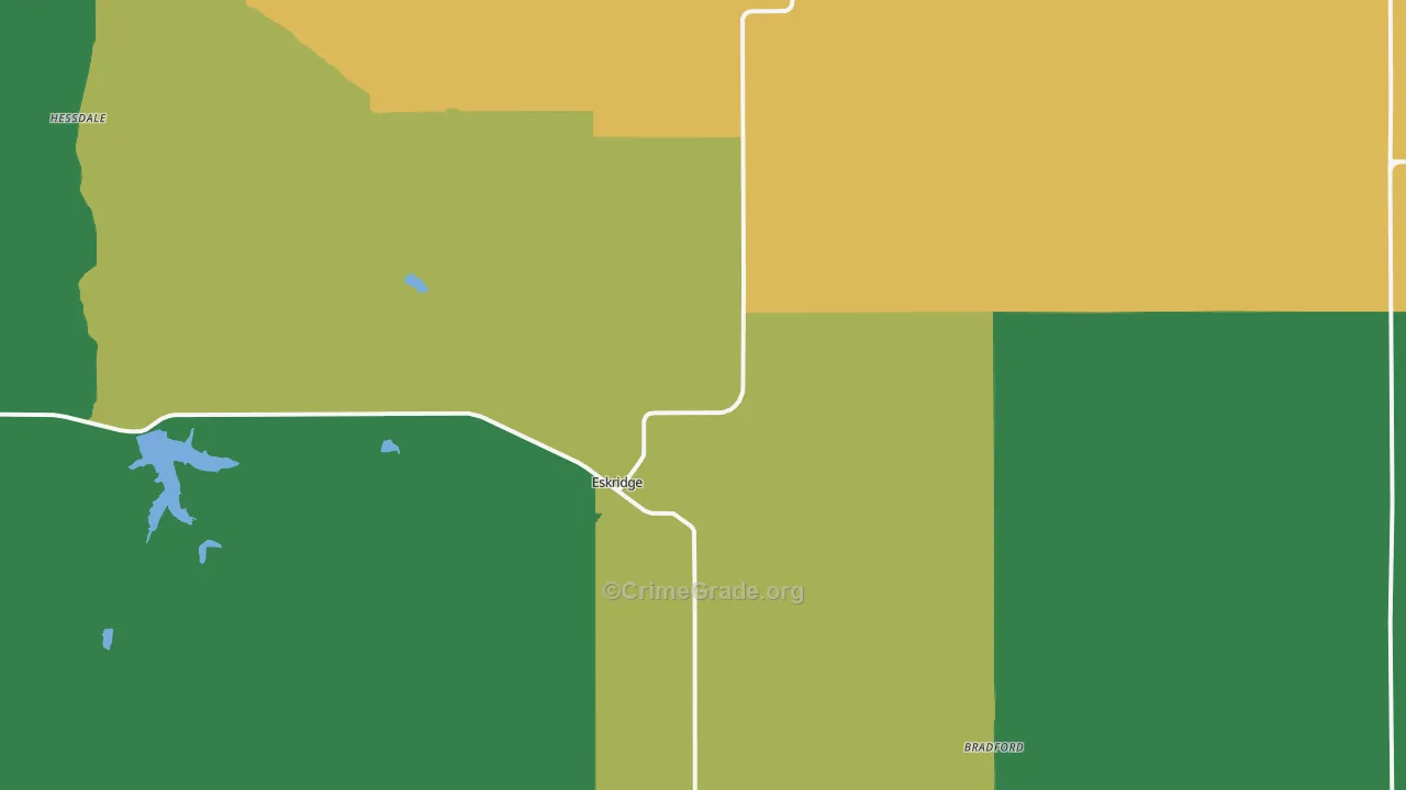 Eskridge, KS Map of Vehicle Theft Rates