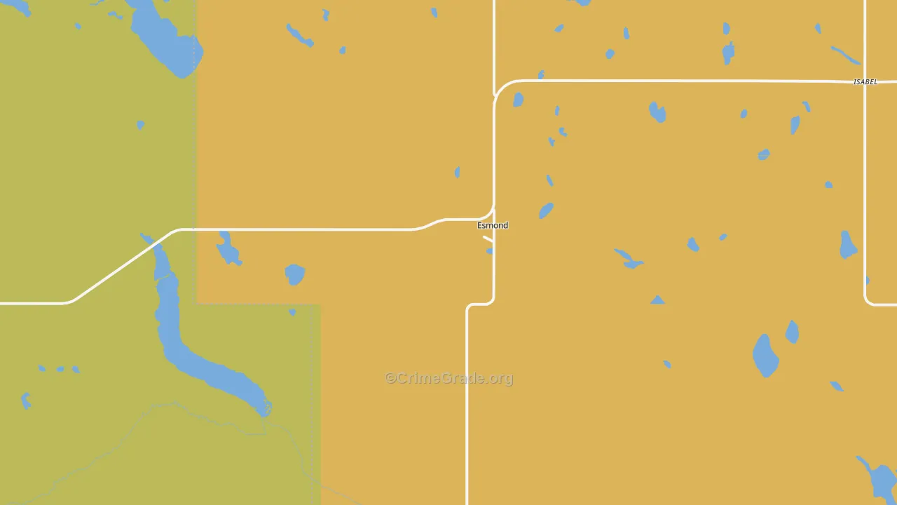 Esmond, ND Map of Vehicle Theft Rates