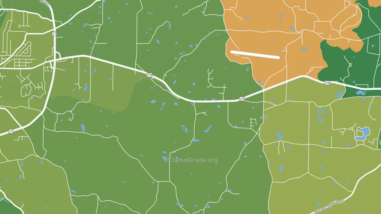 Esom Hill, GA Map of Vehicle Theft Rates